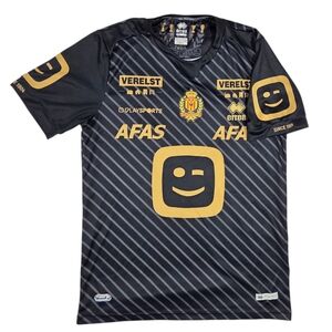 Errea KV Mechelen Away Jersey Medium Soccer Football Black Gold Stripes Oeko-Tex